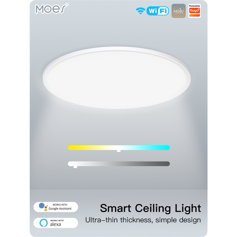 Smart Wi-Fi Rgbcw Dimmable Round Led Ceiling Compatible With Alexa & Tuya App Light 113121832112