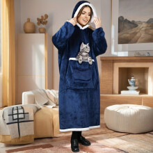 (White Person, 80X150Cm) Wearable Blanket Hoodie, Oversized Hooded Blanket Sweatshirt, Hooded Blanket Sweater, Oversized Warm Plush Casual Blanket