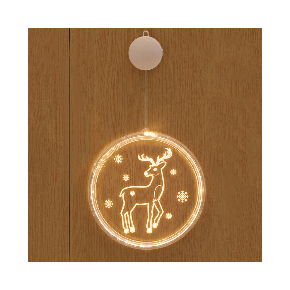(Christmas Reindeer) 3D Led Christmas Snowflake S - Indoor Hanging Fairy S For Xmas Decor Light 113121842609