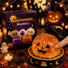 (E) Halloween Ghost Pinch Music Joke Bun Maltose Squeezing Release Toy Grip Stress Relief Gift Set