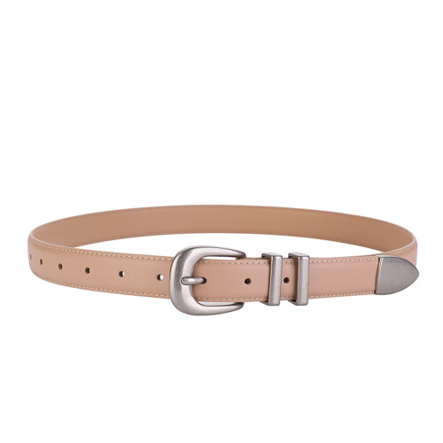 Ceinture occidentale rétro en cuir véritable pour-Abricot