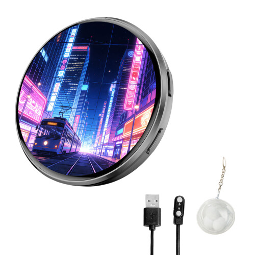 Functional Digital Badges Display Photos GIFs Videos-Black