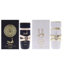 Lattafa Kit Unisex 2 Pc 3.4oz Yara Moi EDP, 3.4oz Asad EDP