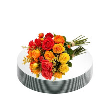 CEUQIESO Pack of 10 Round Mirror Centre Pieces for Table Decorations, 12 Inch Acrylic Circle Mirror Tray Candle Plate Centre Piece for Wedding Party