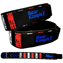 Bear KompleX 4" STRAIGHT Weightlifting belt for Powerlifting, Squats, Weight Training and more. Low profile with super firm back for maximum stability