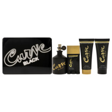 Curve Black Liz Claiborne Men 4 Pc Gift Set 4.2oz EDC, Balm, Gel, Deo
