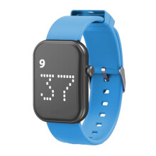e-vibra Rechargeable Vibrating Alarm Watch Silent Pill Reminder Wristband Wake Up Watch - with 8 Personalised Message Reminder (Blue-Small)