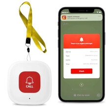 Vegena Wifi Smart Personal Alarms for Elderly, SOS Elderly Alarm Call Button Linked To Phone Wireless Nurse Alert System, 1 Rechargable Emergency