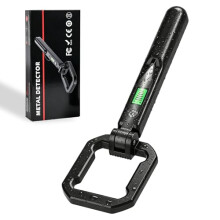 Foldable Handheld Metal Detector, 360 High Sensitivity Pinpointer, IP66 Waterproof Portable Metal Detector with LCD, LED Light & Compass,