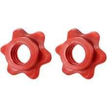 2 Pcs Red Dumbbell Hex Nut 25mm Barbell Bar Hexagon Nuts Spin-Lock Collars for 1 Inch Standard Barbells Bar Collar Screw Exercise Collars Weights