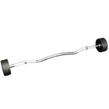 Fixed Weight Rubber Barbells with Curved Handle, Chrome Steel Bar 10kg-40kg, Modern Fitness (25, Kilograms)