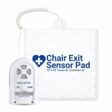 Secure 45CSET-5 Chair Alarm for Fall & Wandering Prevention - 80-120 dB Patient Alarm Monitor and 12"x12" Chair Sensor Pad - Chair Alarms and Fall