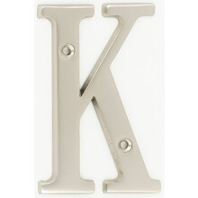 ZW Hardware B100 4 Inch Solid Brass Matt Nickel Plated House Letter K