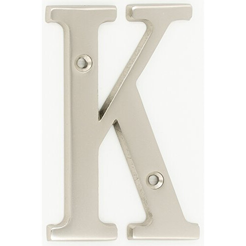 ZW Hardware B100 4 Inch Solid Brass Matt Nickel Plated House Letter K