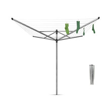 Brabantia - Lift-O-Matic - 50 Metres of Clothes Line - Adjustable in Height - UV-Resistant & Non-Slip Lining - Umbrella System - Rotary Dryer with