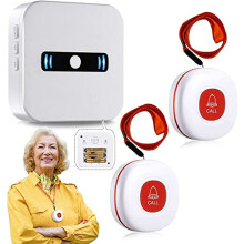 DAYTECH Portable Wireless Personal Alarms for Elderly Panic Alarm with Battery Power,Call Button & Caregiver Pager with IP55 Waterproof Button,1