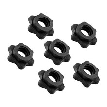 ALEMIN 6 PCS Vinyl Spinlock Collars for 1" Standard Barbells Bars Sports Anti-Slip Spin-Lock Collar Dumbbell Hex Nut Screw Clamps for Dumbell Weight