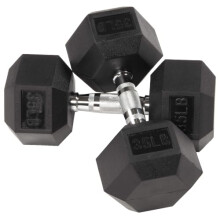 Fitvids Rubber Encased Hex Dumbbells, 35LB, Pair
