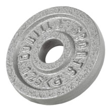 GORILLA SPORTS Weight Plates - 1.25kg, 2kg, 2.5kg, 5kg, 10kg, 15kg, 20kg, 25kg, 30kg, Single/Set, 30mm, Cast Iron, Black or Silver - Weight Discs,