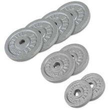 GORILLA SPORTS Weight Plates - 1.25kg, 2kg, 2.5kg, 5kg, 10kg, 15kg, 20kg, 25kg, 30kg, Single/Set, 30mm, Cast Iron, Black or Silver - Weight Discs,