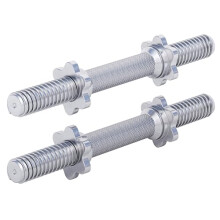 GORILLA SPORTS Dumbbell Bar - Single or Pair, with Spinlock Collars, 30mm, 42cm Long, Max. Load 100kg, Knurled, Anti Slip Hand Grip, Chrome -