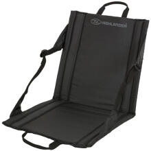 Highlander Foldable Outdoor Seat Mat - Lightweight Padded Stadium Seat Portable Ideal for Walks, Picnic, Camping, Hiking or Festivals (Black)