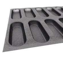 5X 12 Holes Silicone Baguette Pan-Non-Stick Perforated French Bread Pan Forms, Baking Liners Mat Bread Mould