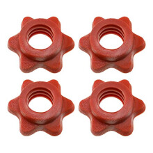 OTOTEC 4x 25mm Barbell Bar Hex Nuts 1 Inch Red Spin-Lock Collars Fitness Equipment Accessories For Lifting Barbells Dumbbell Bars