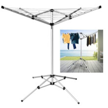Rotary Airer 4 Arm 16M Portable Washing Line Clothes Dryer – Foldable Compact Free Standing Tripod Stand, Powder Coated Steel for Indoor Outdoor