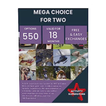 Activity Superstore Mega Choice for Two Gift Experience Voucher, 550 Options Available, 18-month Validity, Experience Days, Days Out Gifts, Couples