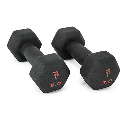 BODYPOWER 3Kg Neoprene Hex Dumbbells (x2)