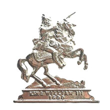 Large King Billy of Orange Lodge Order Nickel Plated for Collarette Sash