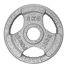BODYPOWER 5Kg Tri-Grip Cast Iron Olympic Weight Plates (x2)
