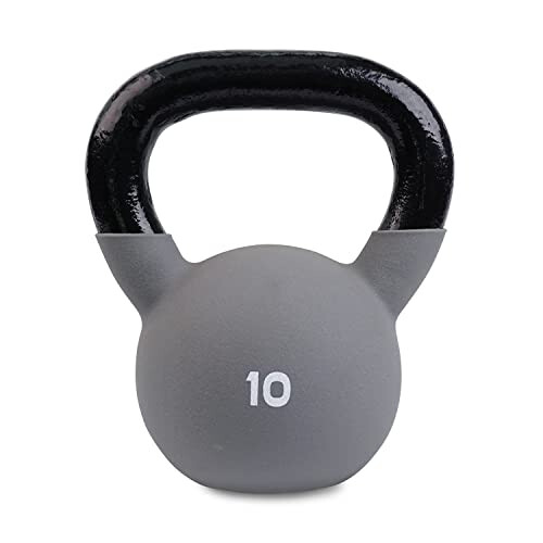 BODYPOWER 10kg Neoprene Covered Kettlebell (Grey)