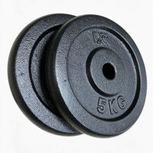 FXR SPORTS Solid 1" Standard Cast Iron Weight Plates (1.25kg, 2.5kg, 5kg, 7.5kg, 10kg) (2 x 5kg)