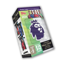 Topps Premier League 2026 - Debuut Editie - Hall of Fame Super Tin #3. Bevat 50 kaarten plus 3 LE Hall of Fame kaarten.