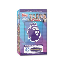 Topps Premier League 2026 - Debut Edition - Mega Tin (Big Game Baller). Contains 40 cards plus 3 Big Game Baller LE cards.