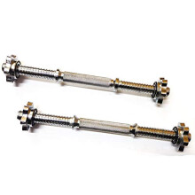 FXR Sports 2 x 16" (40cm) Steel Chrome Spinlock Dumbbell Barbell Bars & Collars