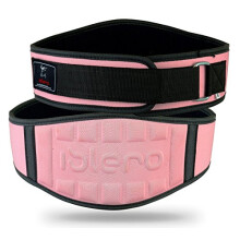 Islero Ladies Pink Weightlifting Gym belts Neoprene GEL Back Support Straps Wraps Waist Training (Small)