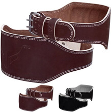 Mytra Fusion Weight Lifting Belt Leather Fitness Training Back Support 6" Wider (Brown, Small)