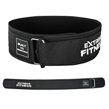 EXTREME FITNESS Weight Lifting Nylon Weightlifting Belt for Power Lifting and Athletes (Black, S)