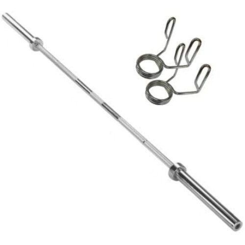 Olympic Weight Lifting Barbell Bars With Spring Collars 4ft with free collars