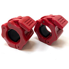 Chase Fitness Quick Release Collars for Barbell Dumbbell Pair of 1" Inch ABS Locking Clamps 3 Available (Red)