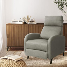 Comfy Living Fabric Recliner Chair Upholstered in Linen in 6 Colours (Light Grey)