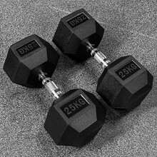 METIS Hex Dumbbells – Rubber Hex Dumbbell Weights | Professional Grade Free Weights for Gym & Home Workouts – Full Set & Rack Available [2.5kg –