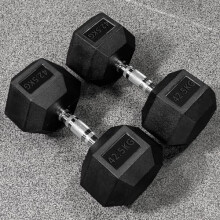 METIS Hex Dumbbells – Rubber Hex Dumbbell Weights | Professional Grade Free Weights for Gym & Home Workouts – Full Set & Rack Available [2.5kg –