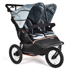 Out'n'About Nipper Double V6 Plus Pushchair with Raincover, Certified Running Buggy, Lightweight One-Hand Fold All-Terrain Twin Stroller Pram with