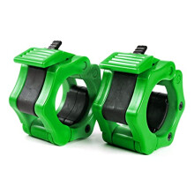 Pair of 2" Olympic Spinlock Barbell Clamps in Vibrant Green. for Professional Olympic Weight Bar for Workout Powerlifting Gym Excerise Bodybuilding