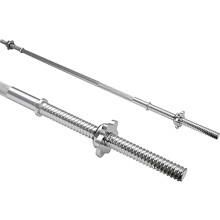 6 ft Length Barbell Weight Lifting Bar Fitness Anti-Slip Hand Grip Solid Steel Spinlock (6ft)