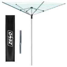 ZENO Outdoor Rotary Washing Line 45m | Easy Assembly 4 Arm Rotary Washing Line Airer | Heavy Duty, Weather Proof, Powder Coated Finish Outdoor Clothes